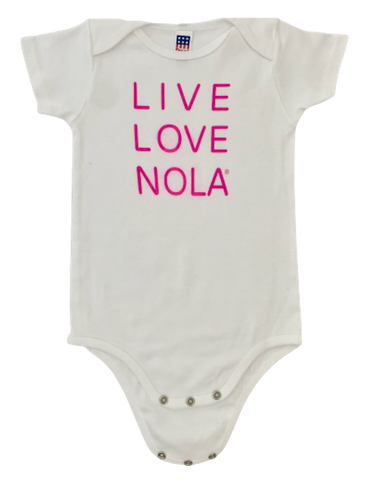 Live Love Nola Baby Onesie - Pink