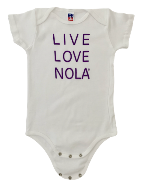 Live Love Nola Baby Onesie - Purple