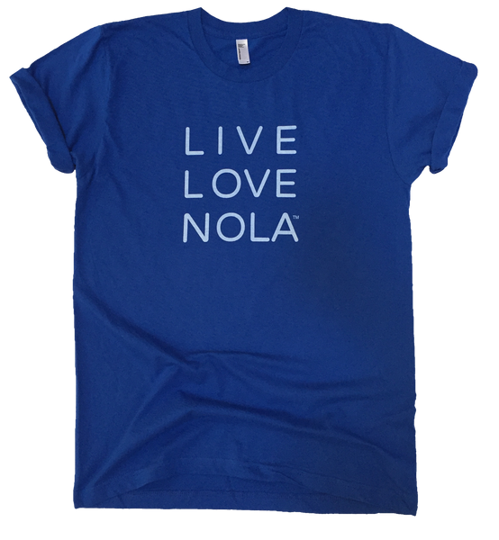 Live Love Nola Men's T shirt in Blue