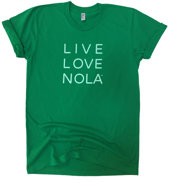 Live Love Nola Men's T shirt in Green