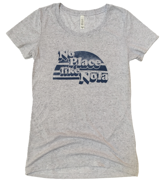 No Place Like Nola Women's T shirt in Light Grey