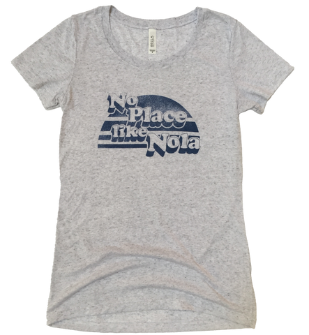 No Place Like Nola Women's T shirt in Light Grey